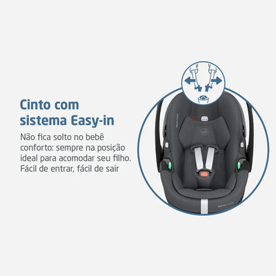 Bebê Conforto Pebble 360° Pro²+ Base FamilyFix 360° Pro Maxi Cosi Twillic Graphite - Cinto Easy-in